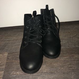 *NWT* Black Lace Up Booties